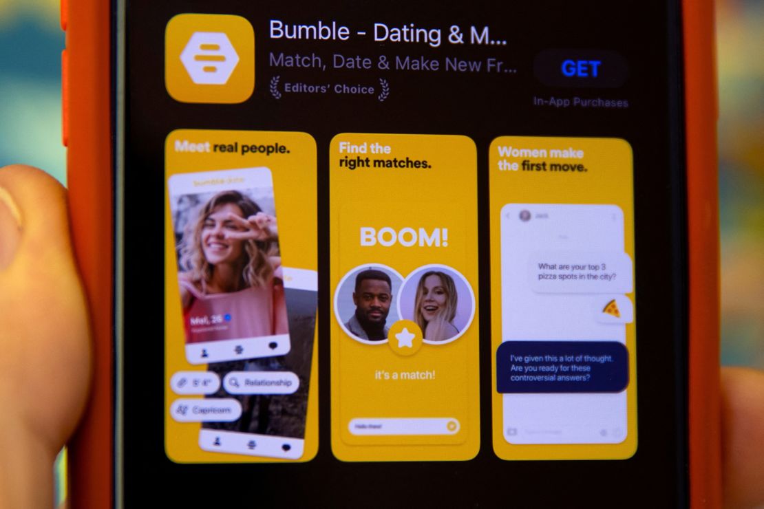 The Bumble dating app.