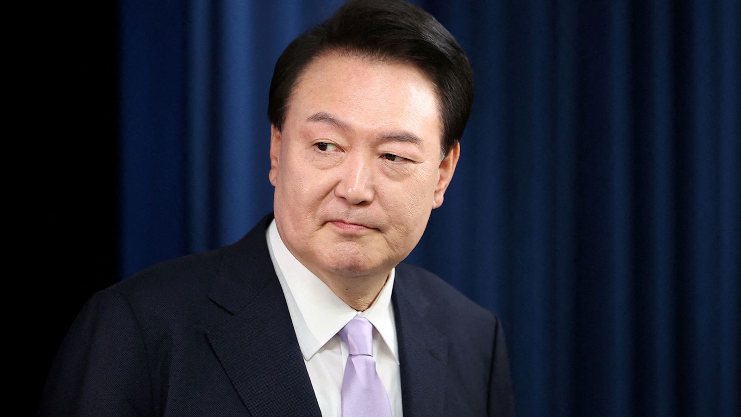 South Korean President Yoon Suk Yeol at the Presidential Office in Seoul, South Korea, on November 7.