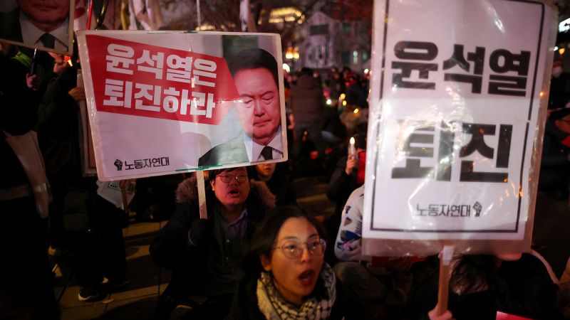 South Korean president’s party calls for a suspension of his party