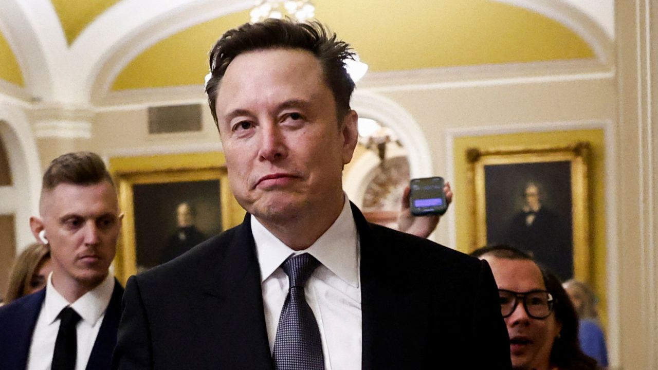 Elon Musk at Capitol Hill on the day of a meeting with Senate Republican Leader-elect John Thune, in Washington, DC, on December 5.