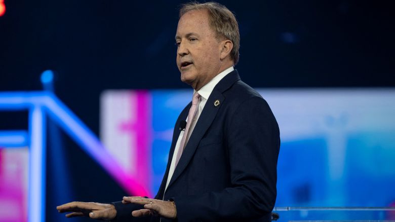 Texas Attorney General Ken Paxton speaks at the AmericaFest 2024 conference sponsored by conservative group Turning Point in Phoenix in December.
