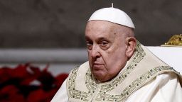 Pope Francis celebrates Christmas Eve Mass in St. Peter's Basilica at the Vatican on December 24, 2024.