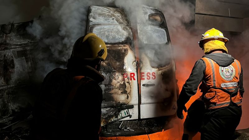 Israeli strike kills five journalists in Gaza, hospital says