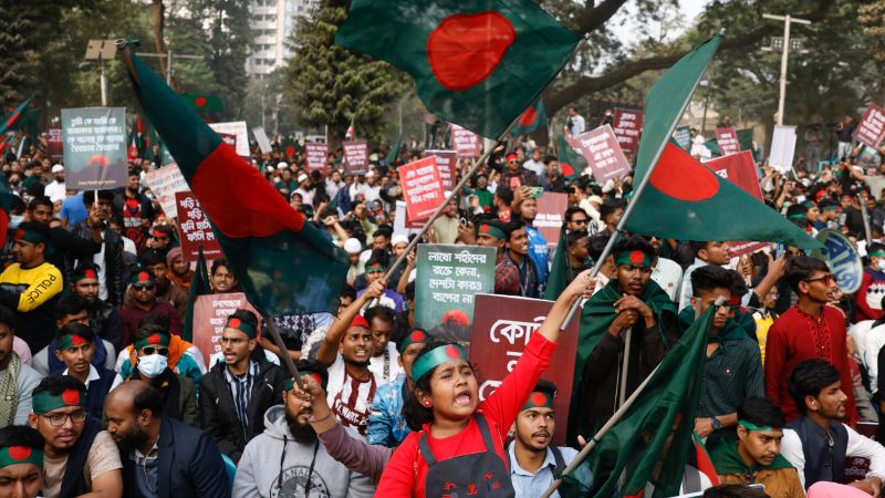 Thousands march in Bangladesh to mark student-led uprising that ousted Prime Minister Hasina