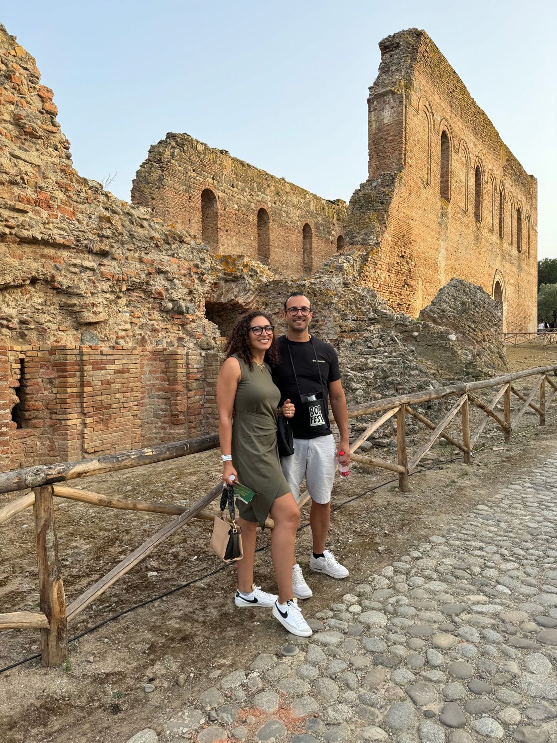 Skyler and Giuseppe at the Scolacium Archaeological Park in Calabria, Italy, which is home to incredible Roman ruins.