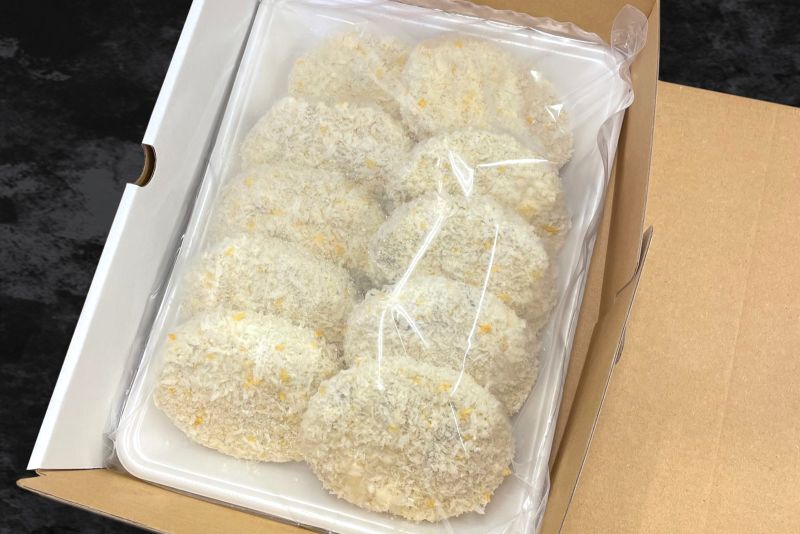 The beef croquettes arrive in this sealed packaging.