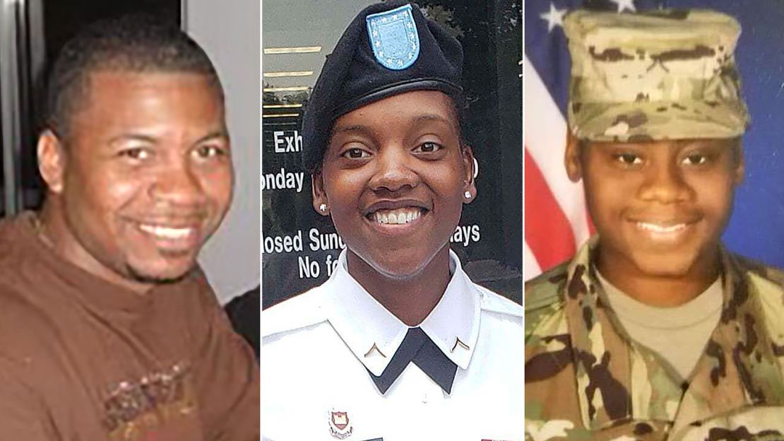 These undated photos from the US Army Reserve Command show Sgt. William Jerome Rivers, 46, Spc. Kennedy Ladon Sanders, 24, and Spc. Breonna Alexsondria Moffett, 23.