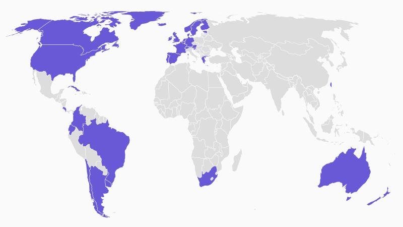 Където еднополовите бракове са законни по света