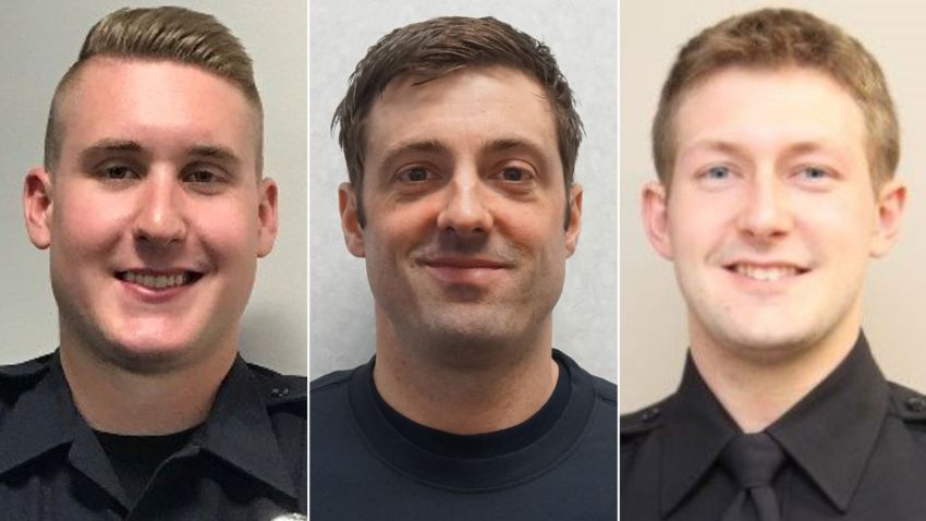 From left, police officer Paul Elmstrand, firefighter/paramedic Adam Finseth and police officer Matthew Ruge.
