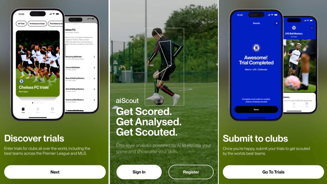The aiScout app is free for players to download.