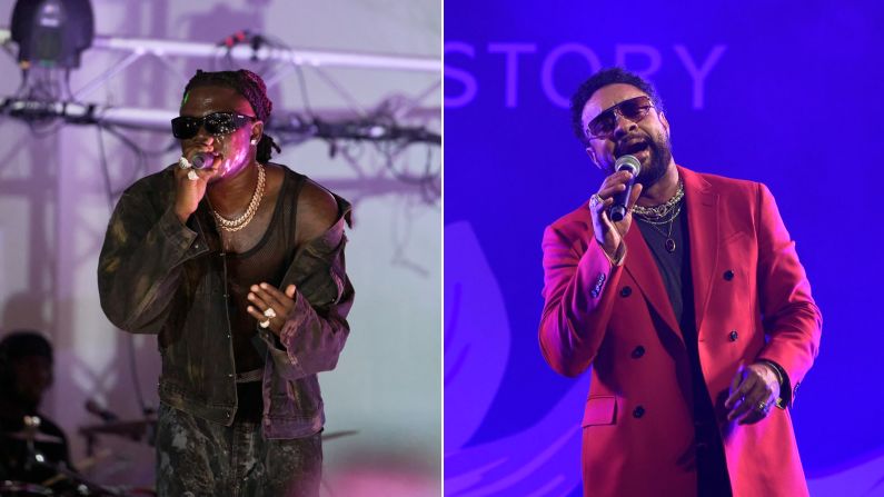 <strong>"My Sound"- Stonebwoy featuring Shaggy</strong><br />Though thousands of miles apart, Jamaica and the continent of Africa share a deep cultural bond that has birthed an impressive musical soundtrack. In his 2023 album "The 5th Dimension," Ghanaian Afro-dancehall star Stonebwoy (left) featured Jamaican singer Shaggy (right) on "My Sound." The song gained prominence when it was featured on the season 5 premiere of "Love & Hip Hop Miami," and Shaggy is anticipated to perform at Stonebwoy’s BHIM music festival in December. <strong>Look through the gallery for more collaborations that exemplify the cultural bridge between Africa and the Caribbean.</strong>