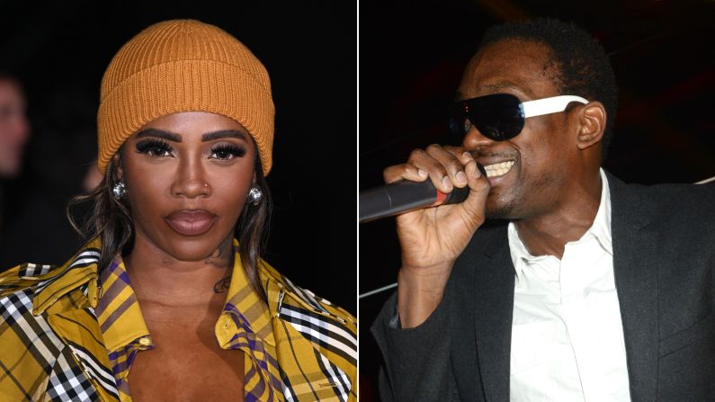 <strong>"Key to the City"- Tiwa Savage featuring Busy Signal</strong><br />Nigerian singer-songwriter Tiwa Savage (left) collaborated with Jamaican dancehall artist Busy Signal (right) on her song "Key to the City" remix in 2015. The song was featured on the Nollywood film "A Trip to Jamaica" soundtrack. The duo filmed the accompanying music video in Jamaica, which has now amassed nearly <a target="_blank">nine million views</a> on YouTube.