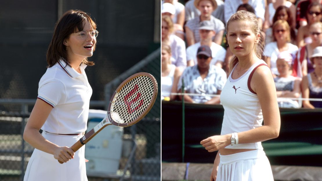 Emma Stone in "Battle Of The Sexes" and Kirsten Dunst in "Wimbledon"