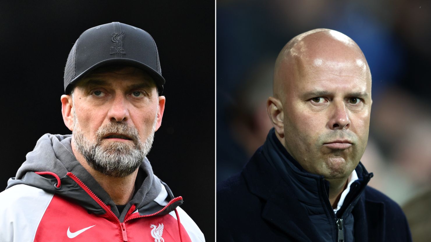 Feyenoord coach Arne Slot (right) is set to succeed Jurgen Klopp at Liverpool.