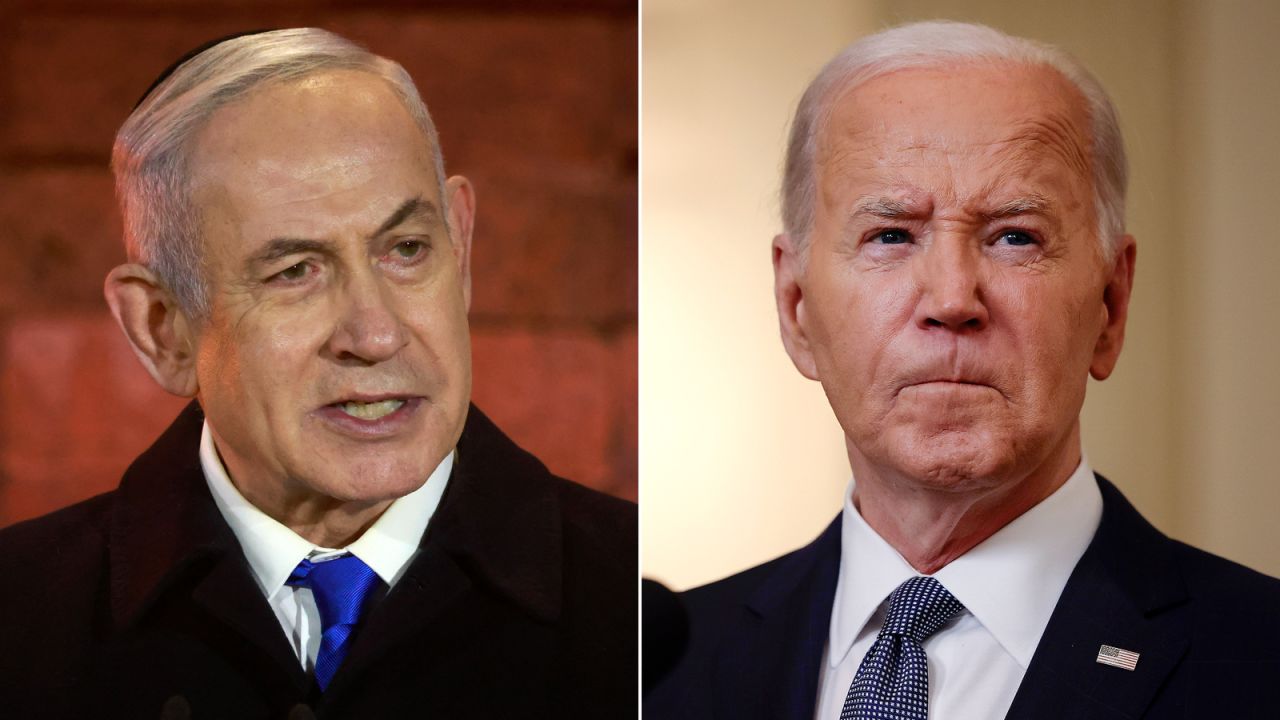 Israeli Prime Minister Benjamin Netanyahu and US President Joe Biden.