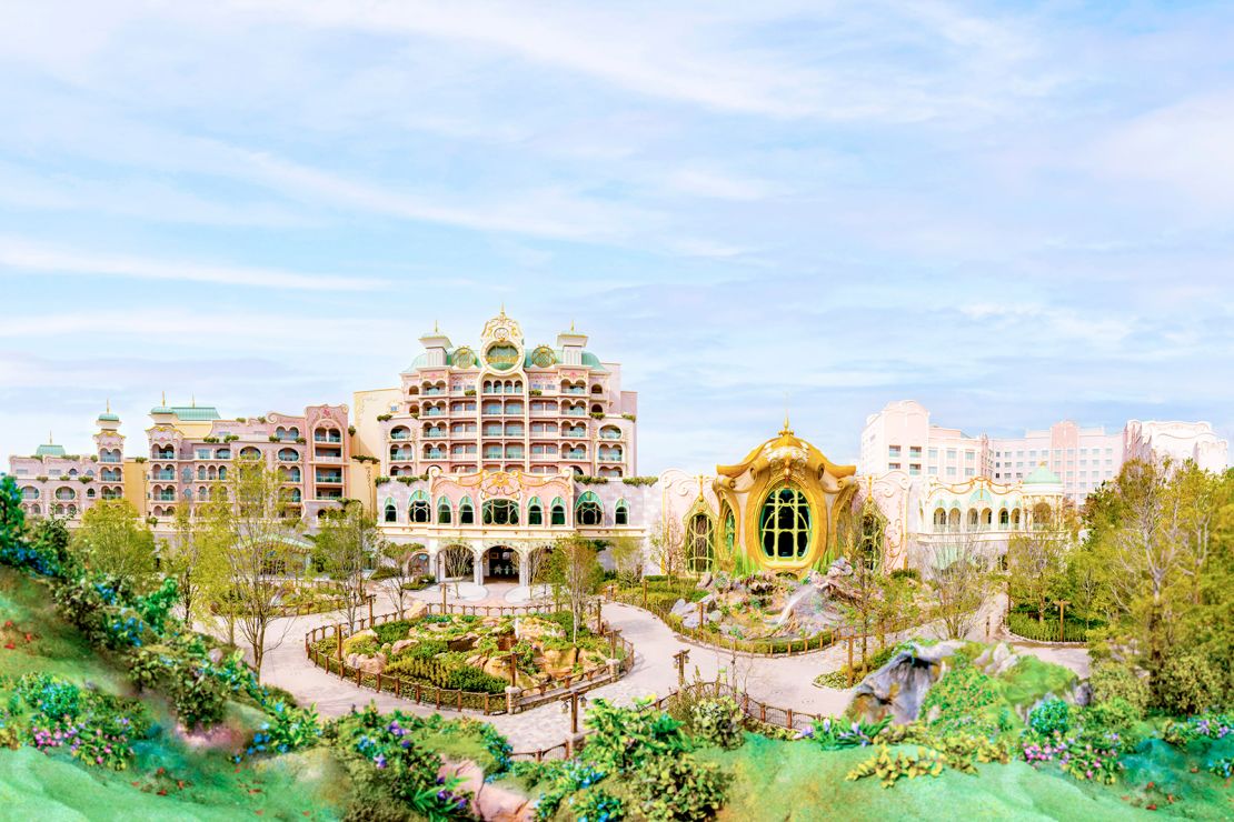 Tokyo DisneySea's Fantasy Springs port has three themed areas and a new hotel, pictured.