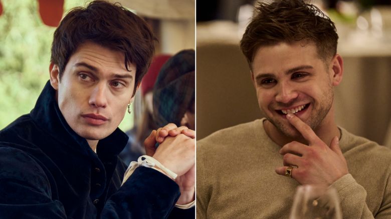 Nicholas Galitzine in 'Mary & George' and Leo Woodall in 'The White Lotus.'
