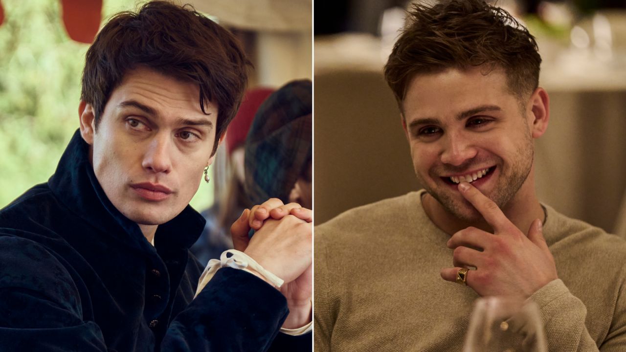 Nicholas Galitzine in 'Mary & George' and Leo Woodall in 'The White Lotus.'