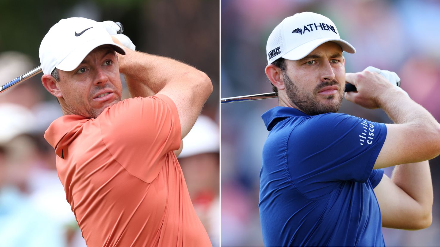 Rory McIlroy and Patrick Cantlay in action during the first round of the 124th US Open at Pinehurst Resort in North Carolina.