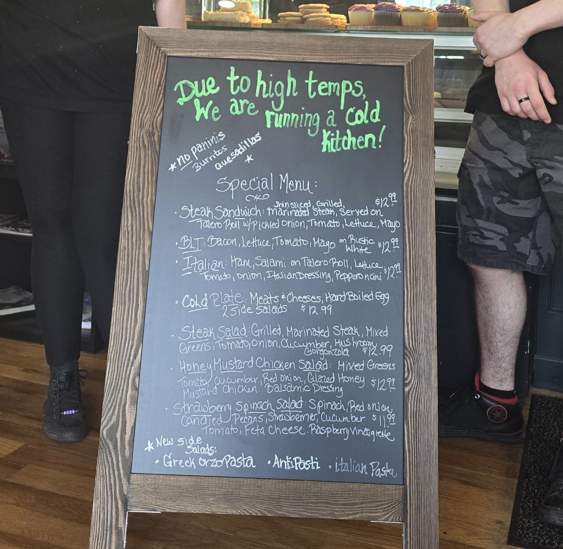 Ruska Coffee Company's menu featuring cold items on June 20, 2024.