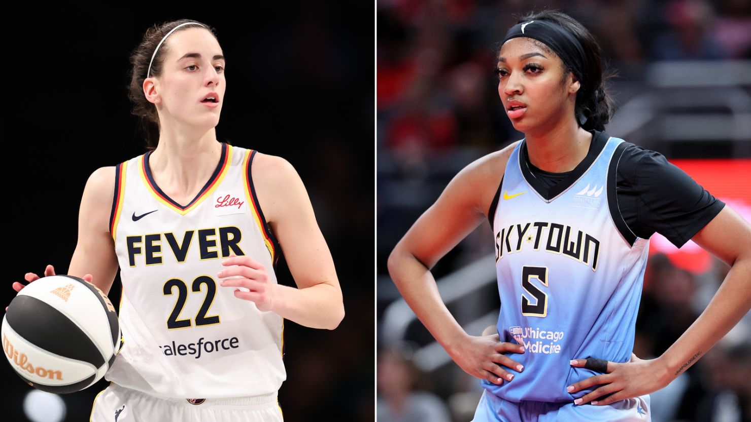Cailtin Clark, left, and Angel Reese are the first two rookie WNBA All-Stars in the same season since 2014.
