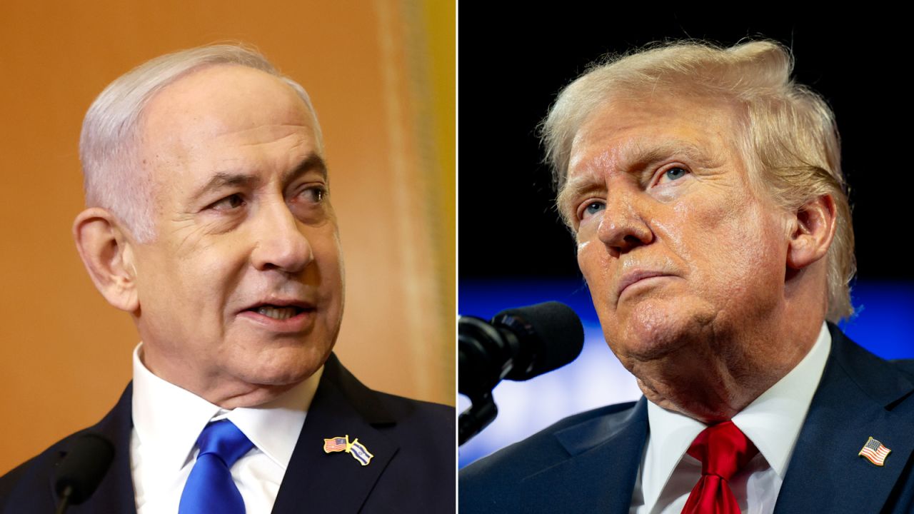 Israeli Prime Minister Benjamin Netanyahu and Donald Trump.