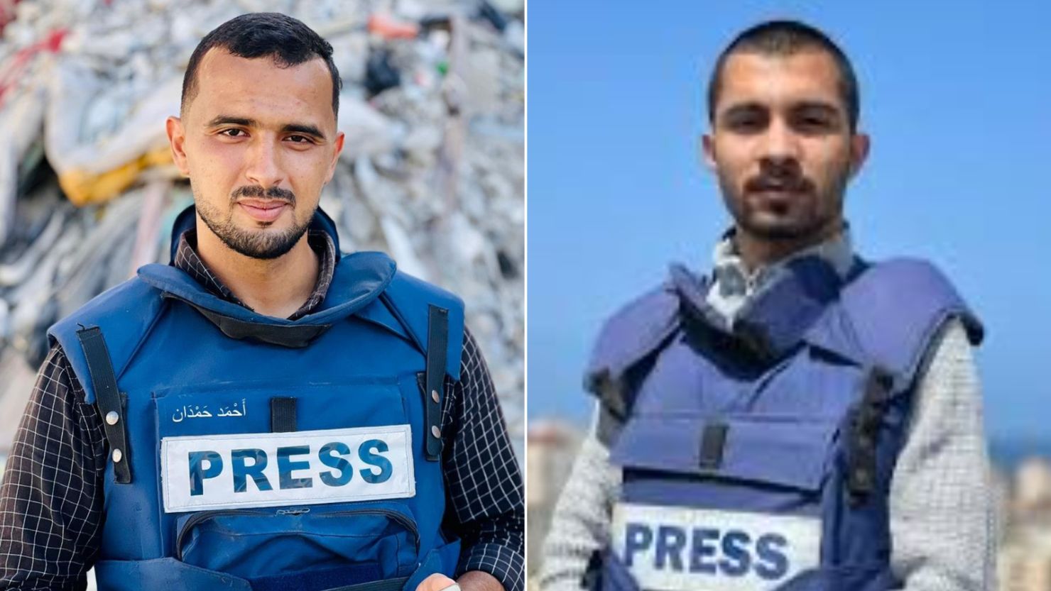 Undated photos of Al Jazeera staffers Ismail Al-Ghoul and Rami Al-Rifi.