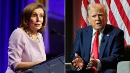 Former House Speaker Nancy Pelosi, left, and Former President Donald Trump.