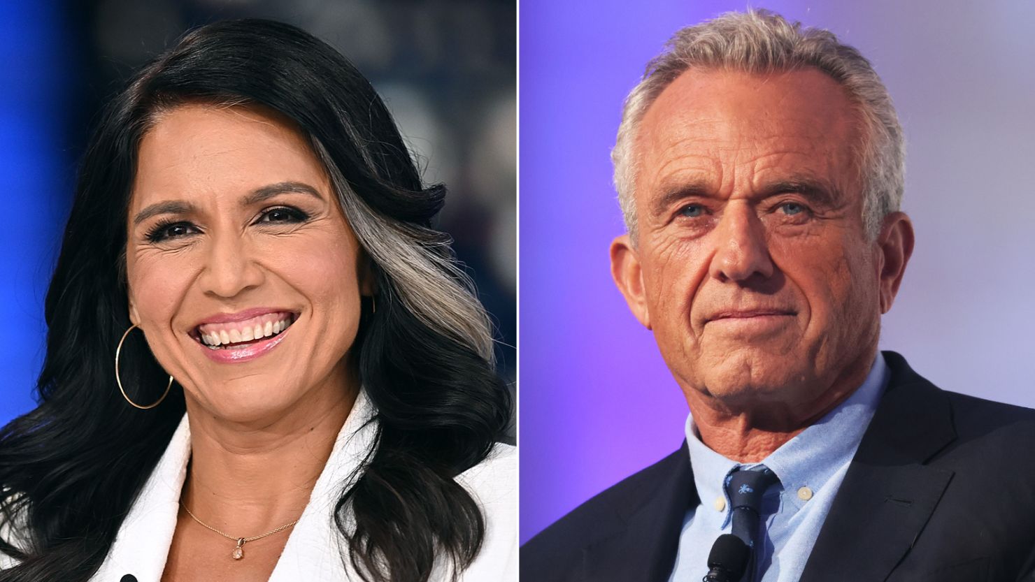 Tulsi Gabbard, left, and Robert F. Kennedy, Jr.