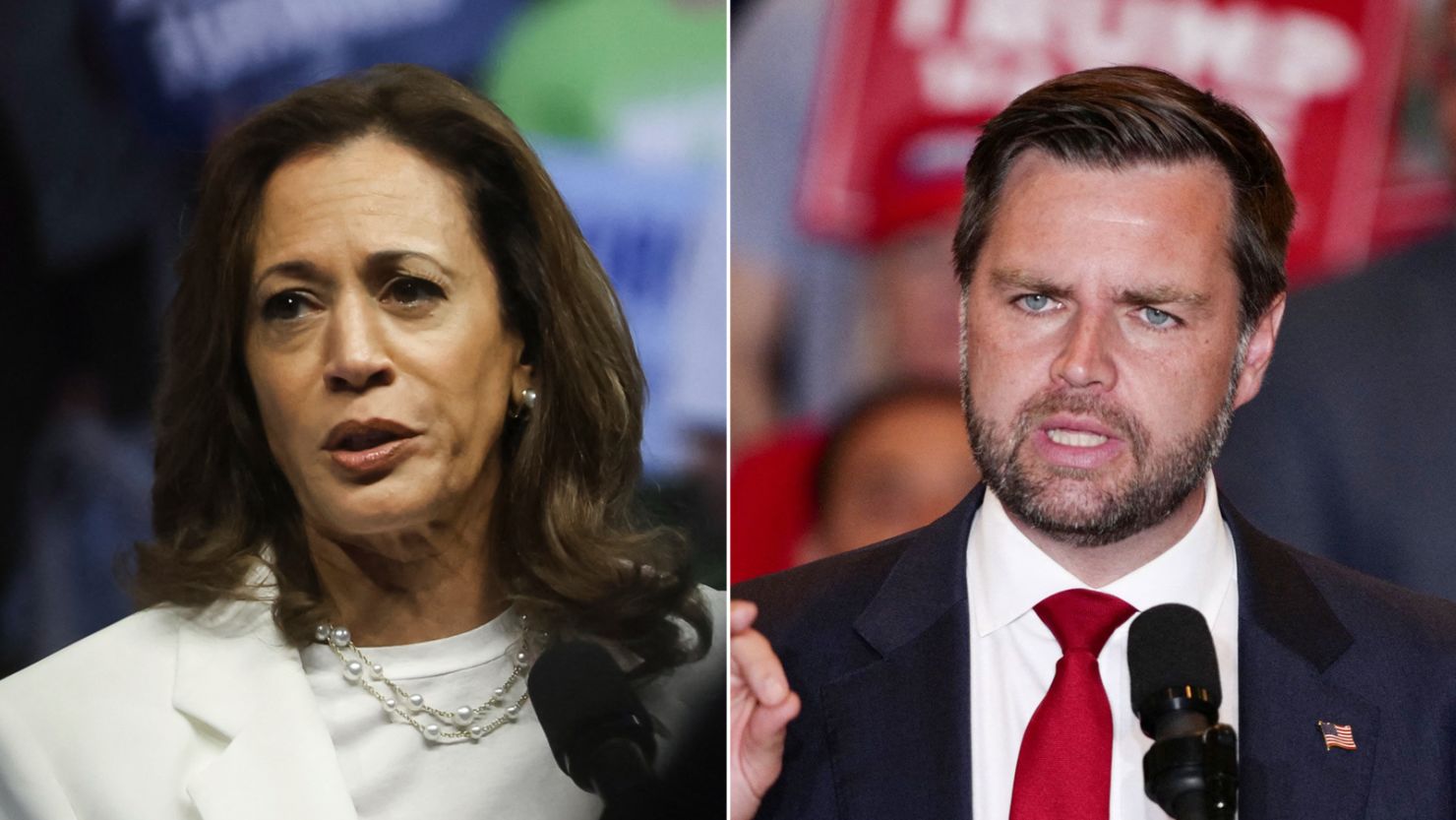 Vice President Kamala Harris and Sen. JD Vance.