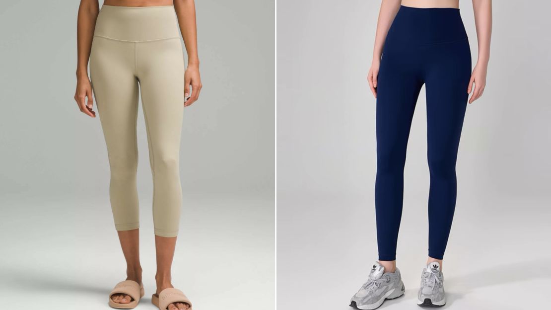 Lululemon has plenty of imitators in China. The left image shows a pair of its $106 Align leggings and the right is from a competitor charging about $12.