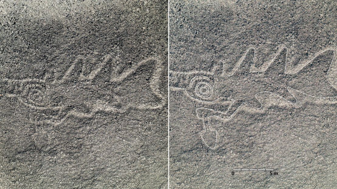 Um modelo baseado em IA ajudou os arqueólogos a descobrir muitos outros símbolos misteriosos gravados no deserto de Nazca, no Peru.