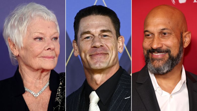 Judi Dench, left, John Cena and Keegan-Michael Key.