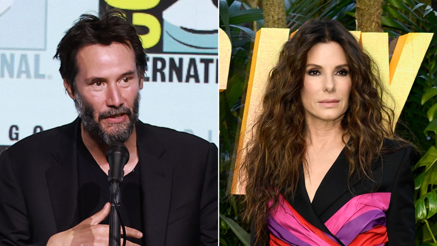 Keanu Reeves and Sandra Bullock.