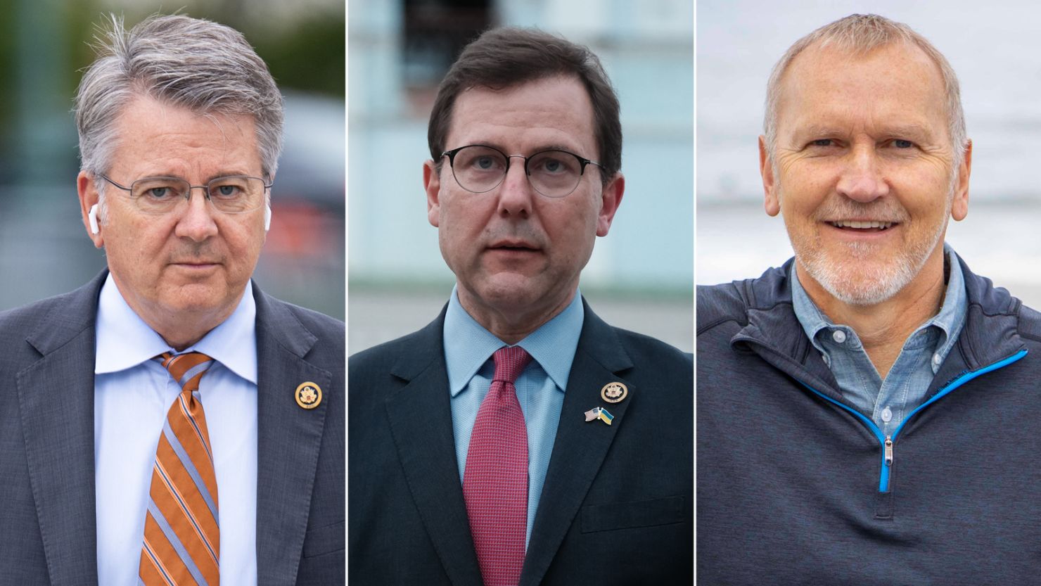 From left, Republican Reps. John Duarte of California and Tom Kean Jr. of New Jersey and Matt Gunderson, a Republican candidate for Congress from the San Diego area, are pictured.