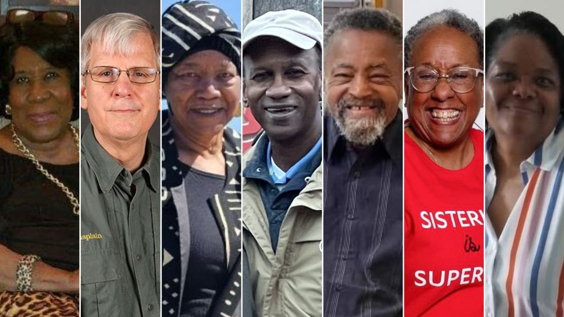 From left to right: Carlotta McIntosh, Charles Houston, Queen Welch, William Johnson Jr., Isaiah Thomas, Cynthia Gibbs and Jacqueline Crews Carter.