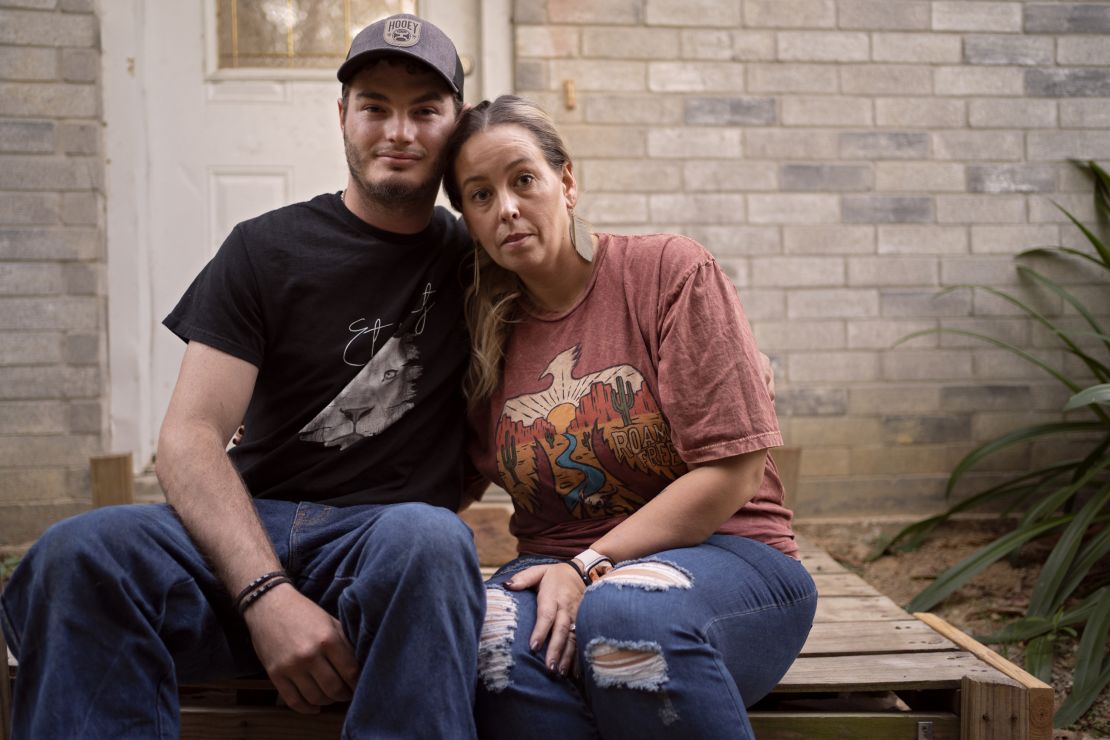 Crain’s boyfriend, Randall Broussard, and mother at Fails’ home in Vidor, Texas.