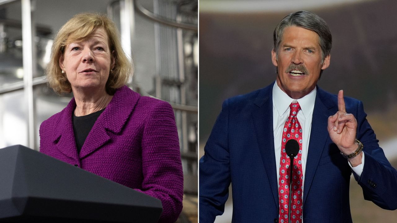 Sen. Tammy Baldwin and Republican millionaire banker Eric Hovde.