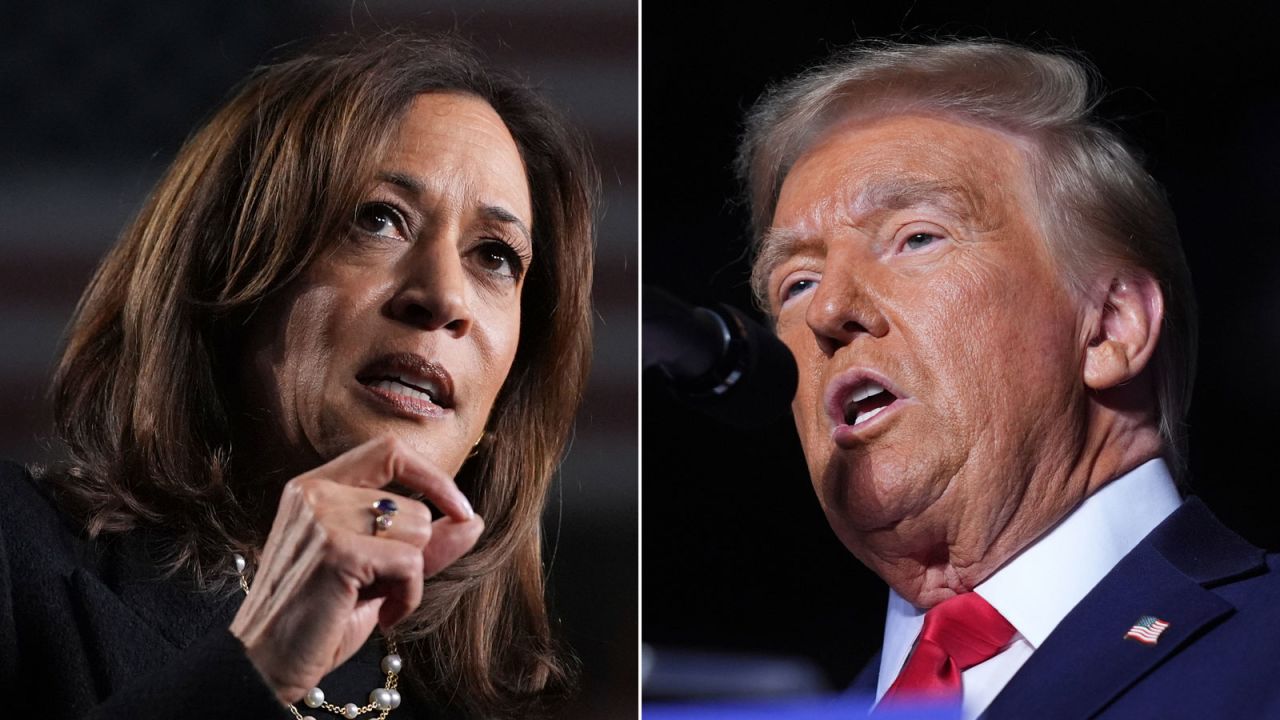 Vice President Kamala Harris and former President Donald Trump speak at campaign rallies Monday, November 4.