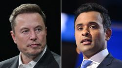 Elon Musk, left, and Vivek Ramaswamy.