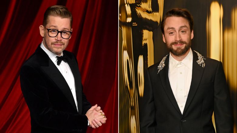 Left: Macaulay Culkin arrives for the 4th Annual Academy Museum Gala at the Academy Museum of Motion Pictures in Los Angeles on October 19. Right: Kieran Culkin attends the 2024 Governors Awards at Dolby Theatre on November 17, 2024 in Hollywood, California.