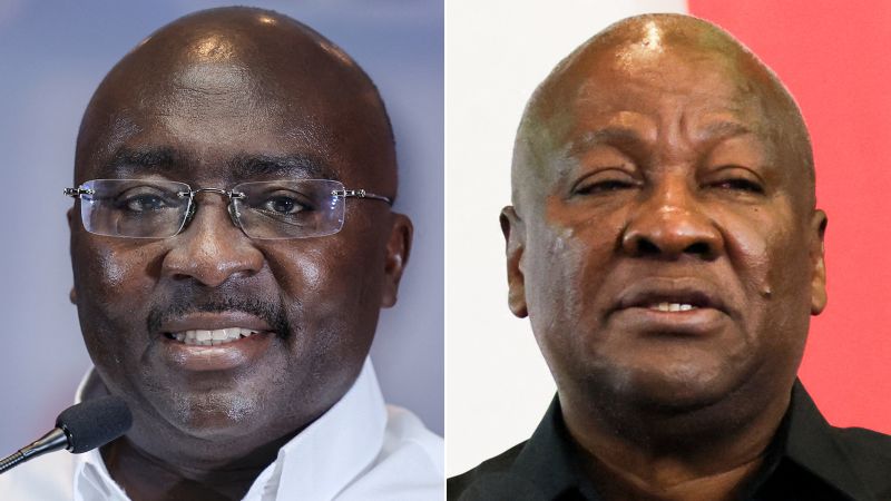 Ghana elections: Frontrunners Mahamudu Bawumia and John Mahama try to win over voters