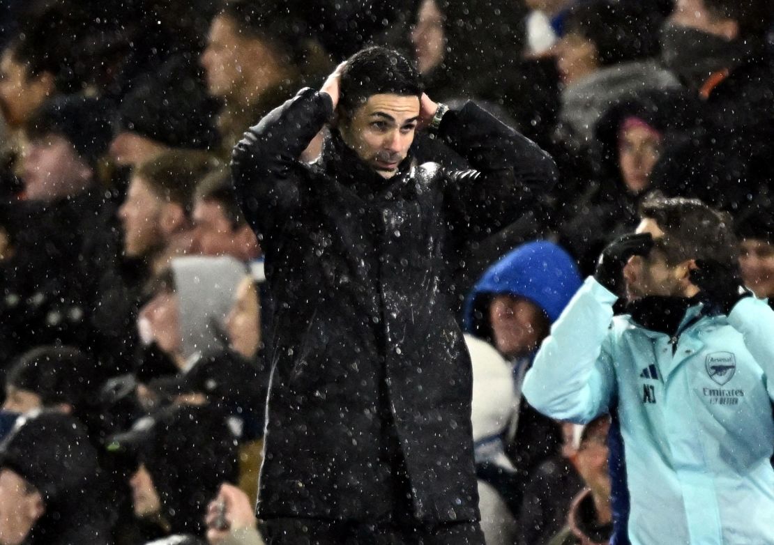 Arsenal manager Mikel Arteta pictured during the game.