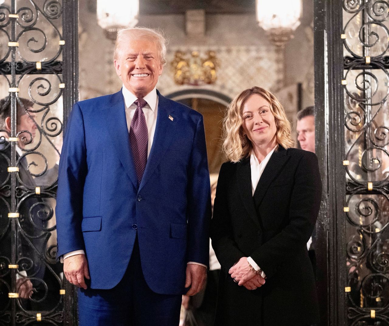 US President Donald Trump meets with Italian Prime Minister Giorgia Meloni at Mar-a-Lago in Palm Beach, Florida, on January 4.