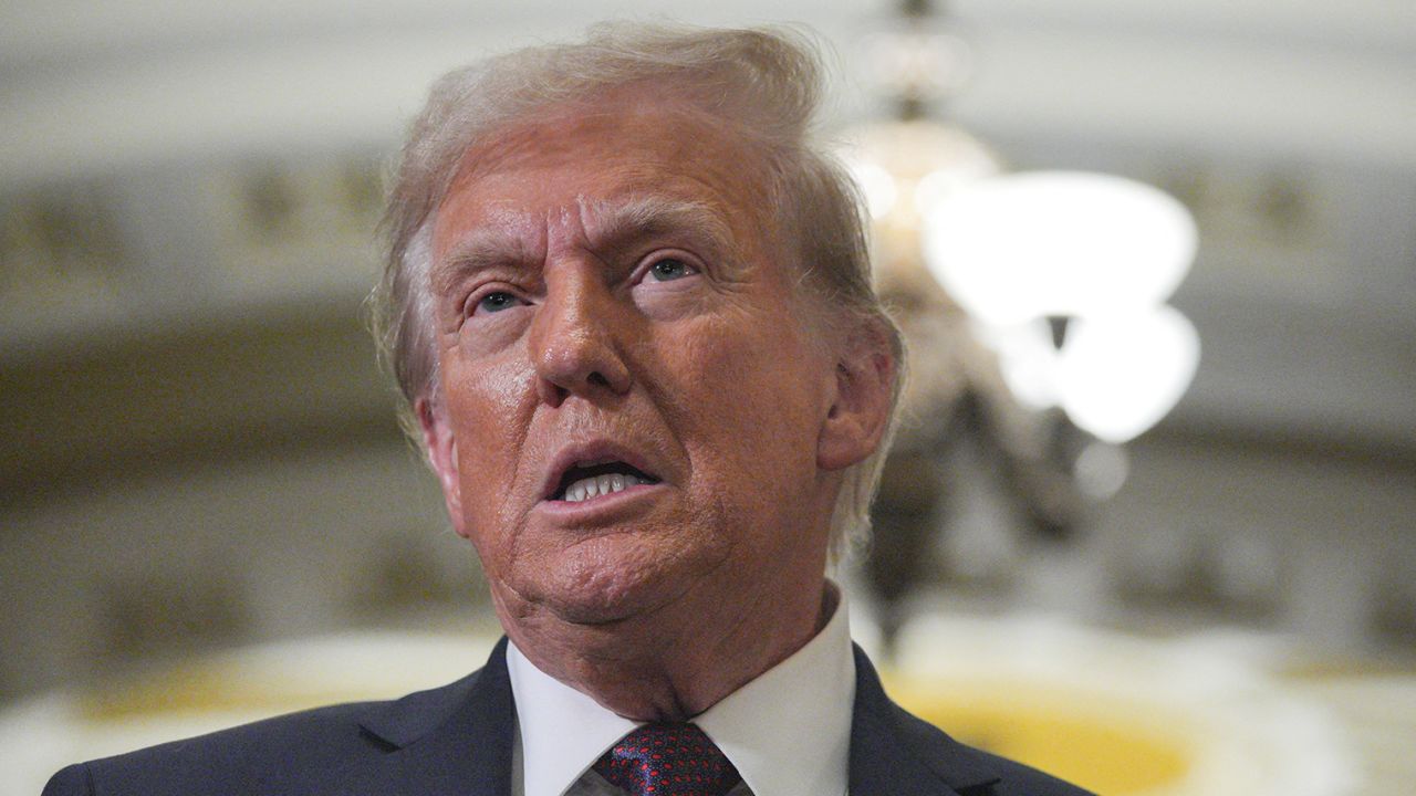 US President-elect Donald Trump speaks after a meeting with Republicans in Congress at the US Capitol building in Washington, on January 8, 2025.
