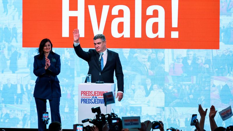 Croatia’s President Milanović wins another term after defeating ruling party candidate in runoff