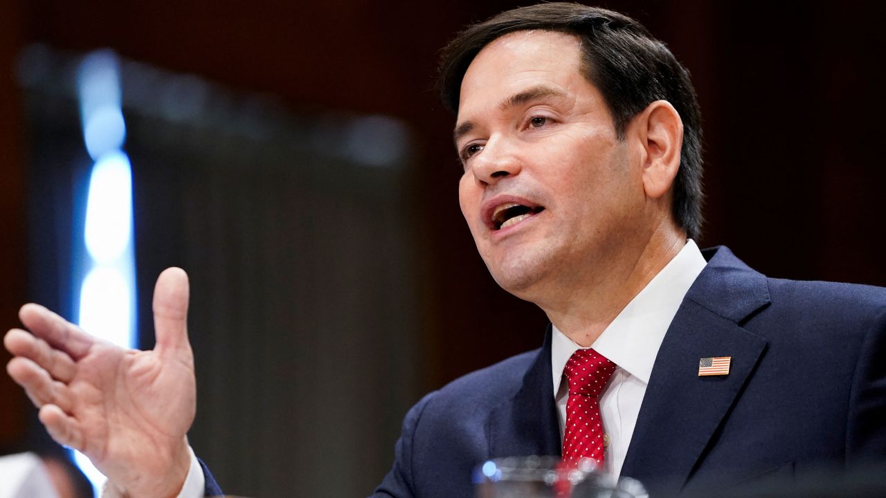 U.S. Senator Marco Rubio, U.S. President-elect Donald Trump's nominee to be secretary of state, testifies during a Senate Foreign Relations Committee confirmation hearing on Capitol Hill in Washington, U.S., January 15, 2025. REUTERS/Nathan Howard