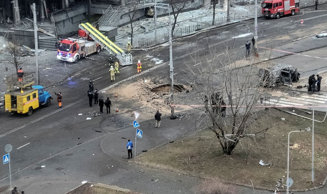 A view shows a site of the Russian missile strike.REUTERS/Vlad Smilianets