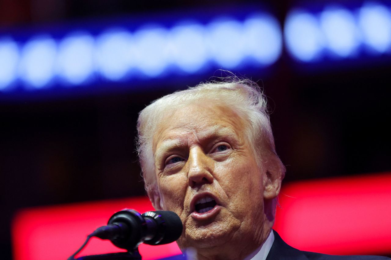 President-elect Donald Trump speaks at a rally in Washington, DC, on Sunday.