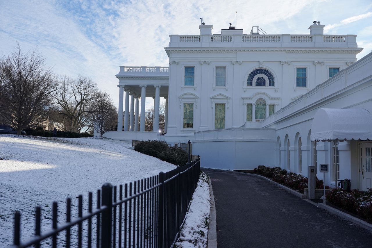 The White House is pictured in Washington, DC, on January 20.